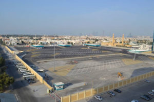 temporary bus depot at eid prayer ground